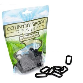 10 - Country Brook Design - 1 Inch Black Powder Coated Heavy Welded Rectangle Rings
