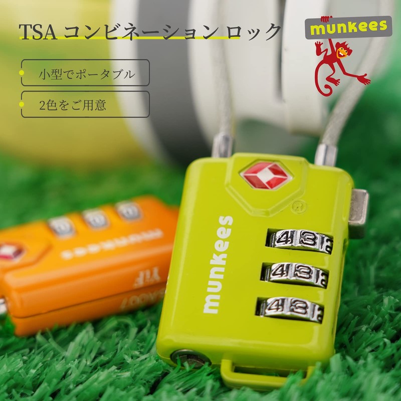 munkees TSA Lock Suitcase Lock Zipper Lock Wire Type Stainless
