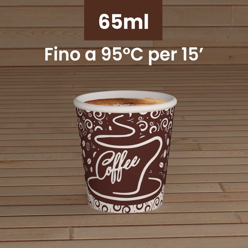 Eurocali 200 Espresso Paper Cups 65 ml Biodegradable Coffee Disposable