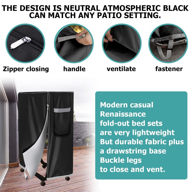 Nizirioo Black Waterproof Dustproof Folding Duvet: Storage Bag for Guest