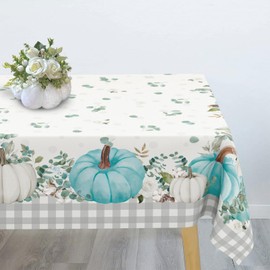 uwdfnwuif Mantel de Acción de Gracias de otoño con calabaza, mantel de mesa para la decoración del comedor de la cosecha de otoño - 60 "* 102" Rectángulo