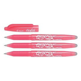Pilot Frixion Ball 07 Set of 3 Erasable Gel Ink Rollerball Pens Medium Point Coral Pink