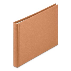 Hama Wrinkled Photo Album 24 x 17 cm (Book Album with 36 White Pages Made of Bamboo Paper, for DIY and Gluing, Memory Album) Photo Book, Brown