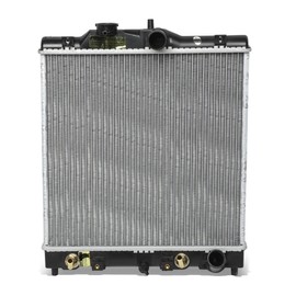 DNA Motoring OEM-RA-1570 OE Style Full Aluminum Core Direct Fit Radiator Compatible with 92-00 Honda Civic MT, 13-11/16" W X 13-3/4" H X 1" D, 1-1/4" Inlet, 1-1/4" Outlet