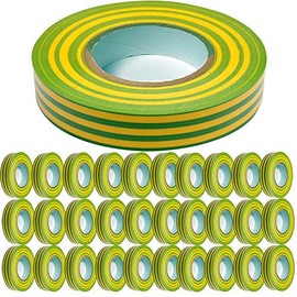 Electriduct Vinyl Electrical Tape - 0.6 in x 33 ft (10 Yards) - General Purpose, PVC Insulation - Yellow/Green - 30 Rolls