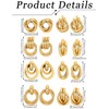 Wrlcorly 8 Pairs Gold Knot Earrings for Women Geometric Twisted