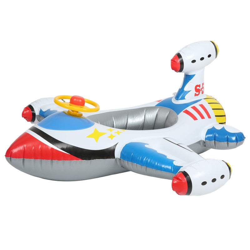 Inflatable Airplane Swimming Ring Inflated Plane Swim Float Seat with