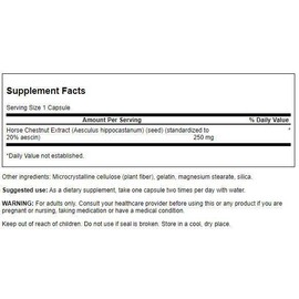 Swanson Horse Chestnut 22% Aescin (Standardized) 250 mg 120 Capsules