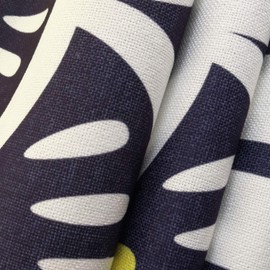 Ofat Home Japanese Curtain Doorway Noren Tapestry Wall Hanging Bedroom Kitchen Bathroom Divider Room Decor, Ginkgo Leaf Simple Dark Blue, 33.5"x 59"