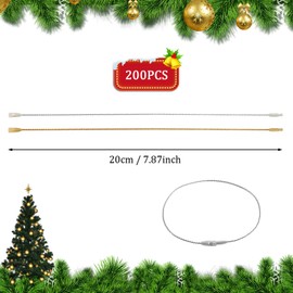 SYEYCW 200 Pcs Christmas Ornament Hangers String, Christmas Tree Strings with Snap Lock Fasteners for Xmas, Precut Hanging Ropes for Baubles, for Christmas Tree Decorations, Gold, Silver