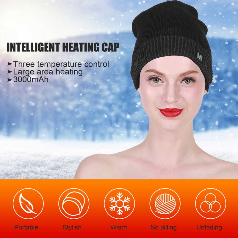 USB Rechargeable Heating Hat Winter Outdoor Warm Fast Heating Breathable