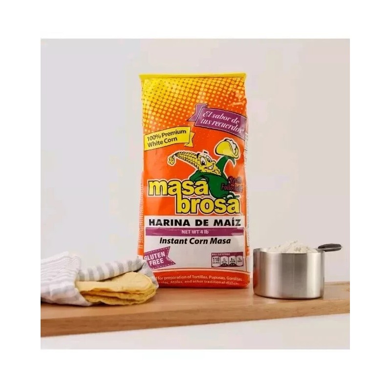 Masa Brosa Instant Corn Mix, 4.4 lb, Gluten Free Harina