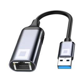 CO2 Network Card USB to Ethernet Adapter Gigabit RJ-45 LAN 10/100/1000 Mbps, Plug & Play, LED Indicators, Chip Realtek RTL8153, Aluminium Space Grey, Compatible with MacBook, PC, TV Box (USB)