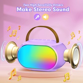 Heroange Karaoke Machine for Kids, Microphone Toy for Girls Boy Ages 3, 4, 5, 6, 7, 8, 9, 10, 11, 12+ Years Old, Portable Bluetooth Speaker Christmas Birthday Gift for Teens Adults Party(Purple)