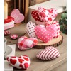 Valentine’s Day Stuffed Fabric Heart, 8 Pieces Heart Shaped Ornaments,