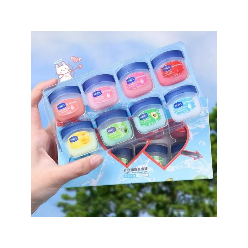 새로운 8pcs 모이스춰 라이징 세트 립스틱 라이저 크래킹 메이크업 천연