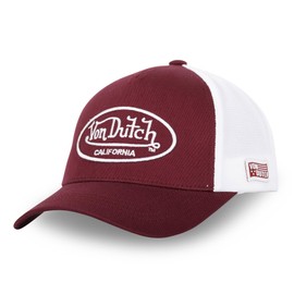 Von Dutch Men's & Women's Cap, LOFB Trucker Cap, Adjustable, White / Red, One Size