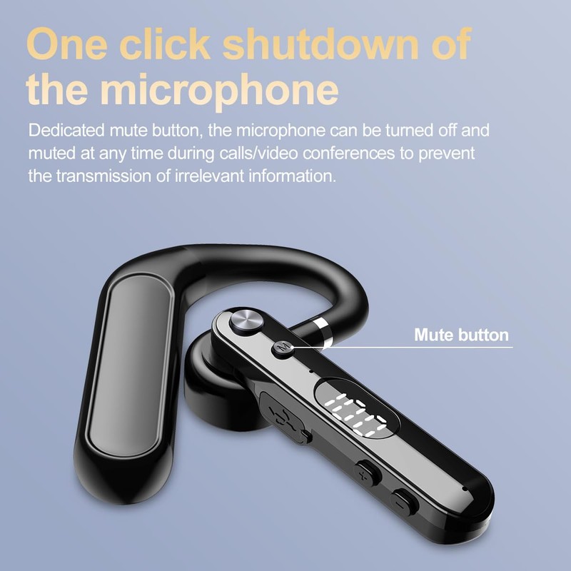 NVAHVA Single Bluetooth Phone Earpiece 48Hrs Earbud One Ear Piece
