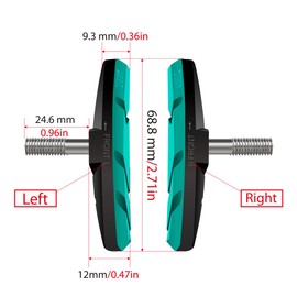 CNCLOL Bike V Brake Pads, Bicycle V Brake Blocks，55/70mm Brake pads.Black green