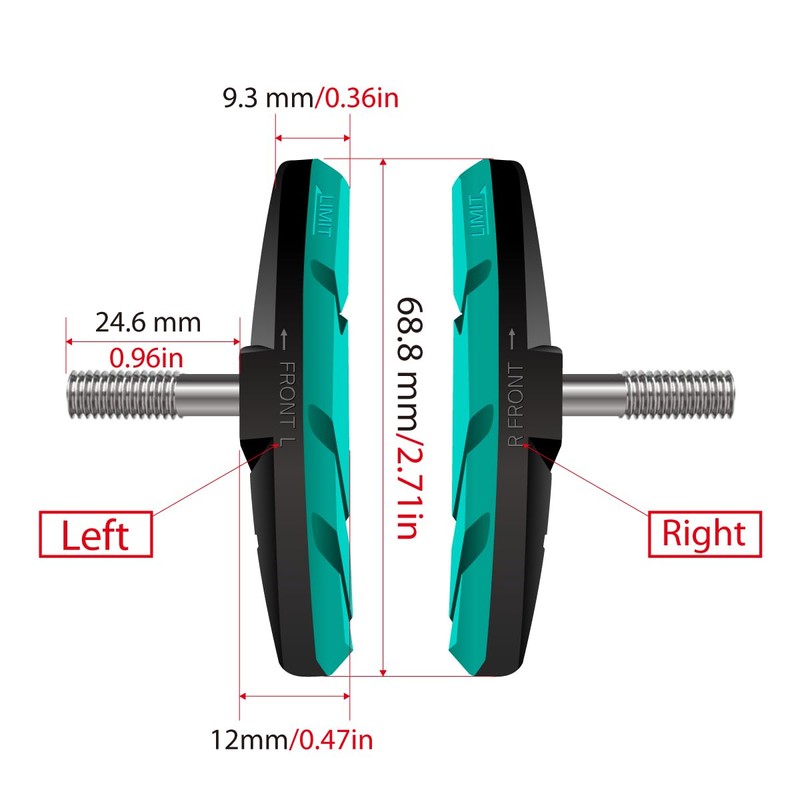 CNCLOL Bike V Brake Pads, Bicycle V Brake Blocks，55/70mm Brake