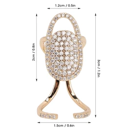 Anillos de Cubierta de Uñas con Diamantes de Imitación, Anillos de Cubierta de Uñas, Tamaño Ajustable, Hermoso, Práctico, Fácil de Usar, Material Seguro, Anillos de Decoración de (3047 oro)