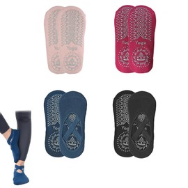 YSBCNK 4 Pilates Socks, Grip Socks, Reformer Pilates Socks, Grip Socks Pilates, Pink Ballet Socks, Non-slip Yoga Athletic Socks for Barre Ballet Barefoot Workout Hospital