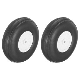sourcing map 2 Pcs RC Airplane Wheels, 3 Inch OD RC Plane Parts Wheels Model Airplane Light PU Sponge Tire Tail Foam Wheel for DIY RC Model Plane Aircraft