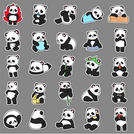 Pack of 50 Panda Stickers Pack Panda Sticker Set Waterproof Vinyl Stickers for Laptop Children Cars Motorcycle Bicycle Skateboard Luggage Suitcase Computer Sticker Graffiti Decal