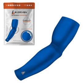 B-Driven Premium Pro-Fit Compression Arm Sleeve - High-Performance Sports Sleeve for Men, Women & Youth - Boost Circulation, Muscle Recovery & Sun Protection - Single - Solid Design - 40 Color Options