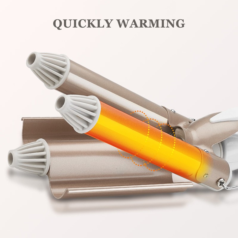 Three Barrel Curling Iron Salon Hairstyling Waver Hair Crimper Hairdressing
