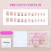 French Tips Press on Nails Short Square Silver Fake Nails