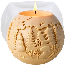 Christmas Ball Candle Molds Christmas Tree Resin Casting Silicone Mold for Candles Making Aromatherapy Candles Wax Polymer Clay Home Decoration