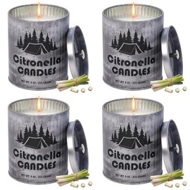Citronella Candles Set - 4-Pack Natural Soy Wax Candles