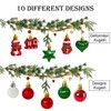 Set of 34 Christmas Baubles with Tree Topper, Diameter 3/4.5/5.5