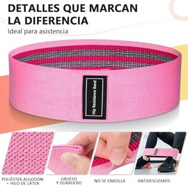 Set de 3 Bandas de Resistencia de Tela para Glúteos y Piernas, Ligas Elasticas Multifuncionales Anti-deslizantes para Entrenamiento en Casa, Yoga, Pil