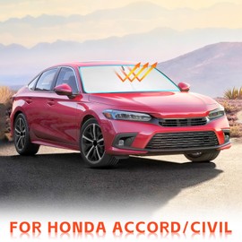 LANFAT Car Windshield Sun Shade for Blocks UV Rays Sun Visor Protector, Front Window Sunshade Visor Compatible with Honda Civic Accord Interior Accessories