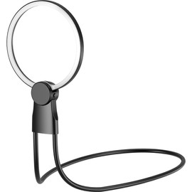 Hands-Free 6X Magnifying Glass with Light, Neck-Mounted Magnifier for Crafts, Cross Stitch & Sewing, 5.1 Inch Adjustable Brightness, 24-LED Rechargeable Light Low Vision Seniors