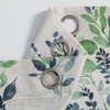 MYSKY HOME Linen Sheer Curtains for Living Room Leaf Patterned