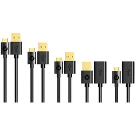 Titan Two Device Connection Kit [5-Pack] Premium Gold Plated Micro-USB Cables and Adapters for the Titan Two device: 3x Perfect Length Cables (30cm, 1.0m, 1.8m) + 1x OTG Adapter + 1x Data Link Adapter