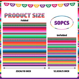 Paquete de 50 servilletas de cóctel mexicanas para fiesta de mexicana, servilletas de papel de mexicano, de 3 capas, para fiesta de cinco de mayo, taco, baby shower, suministros de fiesta de