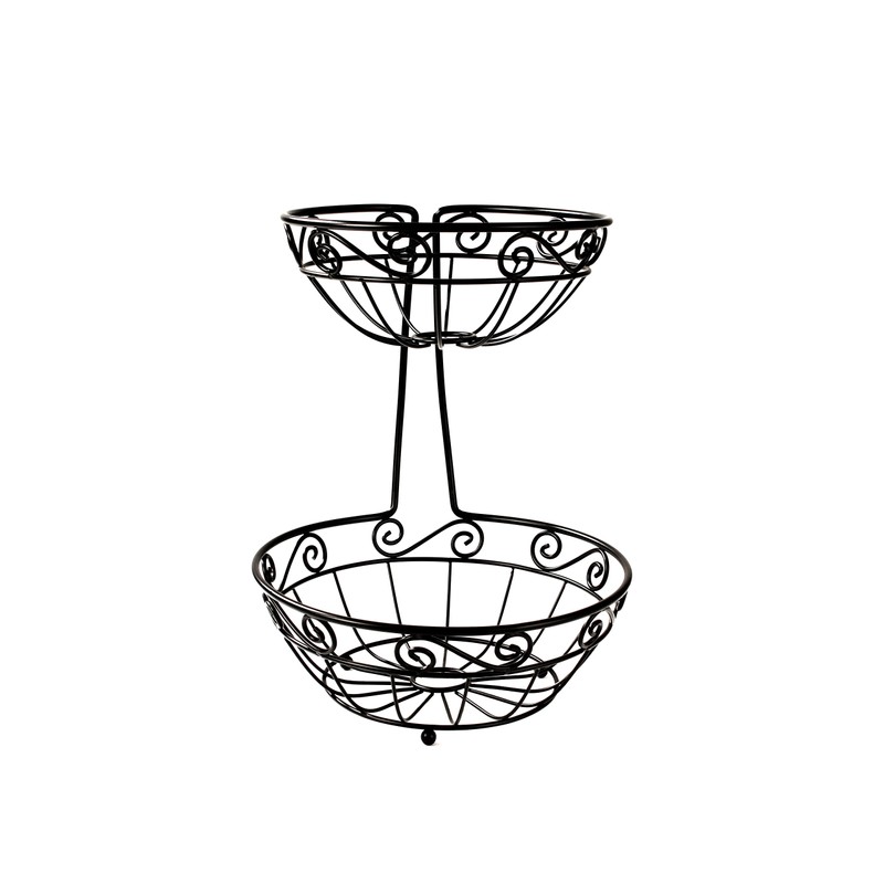Spectrum 46810　スクロールアーチ型2段式フルーツサーバー　ブラック 1 - Pack ブラック 46810