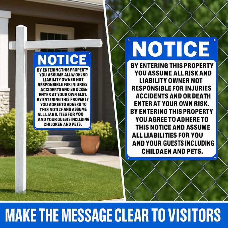 2 Pcs Not Responsible for Accidents or Injuries Sign, 9