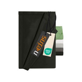 npluseins Flat Sheet without Elastic - Ultra Soft and Super Soft - Bed Sheet for Bed Caravan Camping Blanket Travel Blanket Ultralight - Sheet 1628.2375, 180 x 275 cm, Black