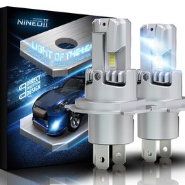 NINEO H4 Light Bulbs,Wireless 9003 Fog Lights 600% Super Bright Dual Beams 6500K Plug&Play 9003 Light Bulbs H4 Fog Lamp- Pack of 2