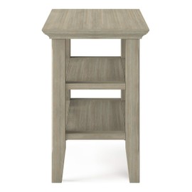 SIMPLIHOME Acadian SOLID WOOD 14 inch Wide Rectangle Rustic Narrow Side Table in Distressed Grey