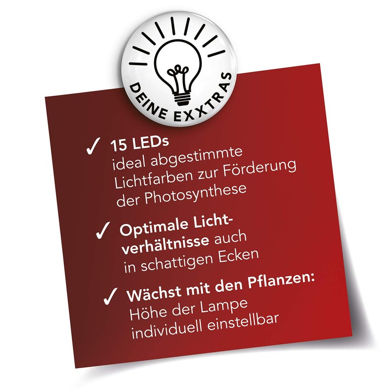 MAXXMEE LED plant light with telescopic rod, optimal light temperature