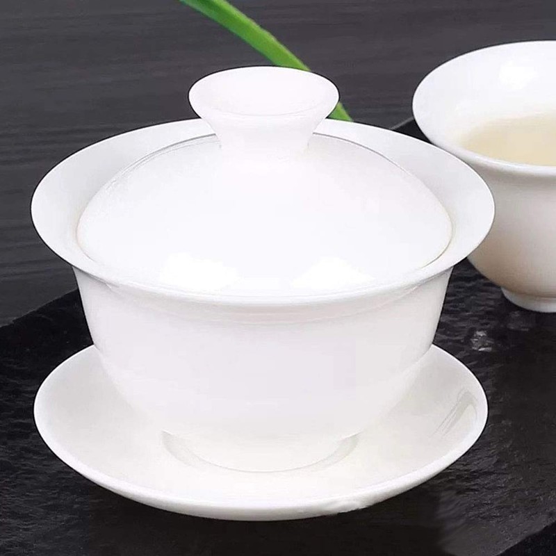 Gaiwan 100ml Cup White Porcelain Teacup Chinese Gongfu Tea Set