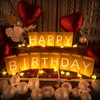 Happy Birthday Light Up Letters with Tea Lights, Rose Petals,