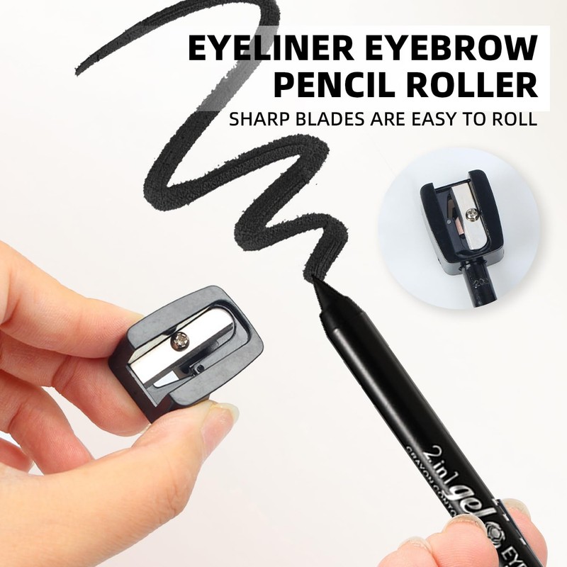 2PC Black Gel Eyeliner Pencil Set, Waterproof and Smudge-Resistant Long-Lasting