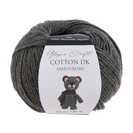 Utopia Crafts Amigurumi Cotton DK Yarn for Crochet and Knitting 50% Cotton, 50% Acrylic Blended, 50g (1, Dark Grey)